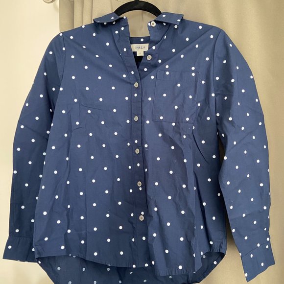 NWT Macy’s Style & Co Petite Printed Perfect Shirt in PS Petite Small, Polka Dot - Picture 3 of 3